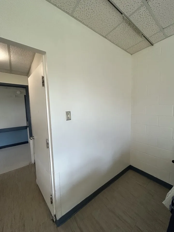 Freshly painted interior walls beside a doorway